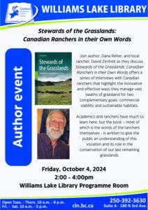 Author event: Stewards of the Grasslands: Canadian Ranchers in their Own Words